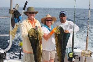 Lisa Montgomery and her team at a luxurious Mahi Mahi fishing vacation in Costa Rica